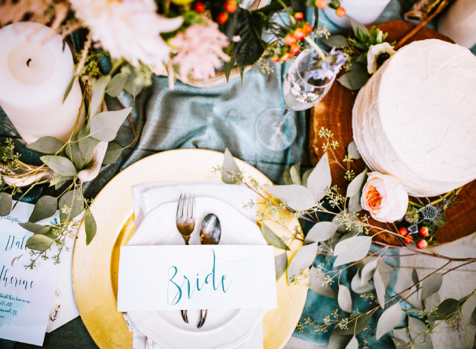 floral and foliage wedding tablescape
