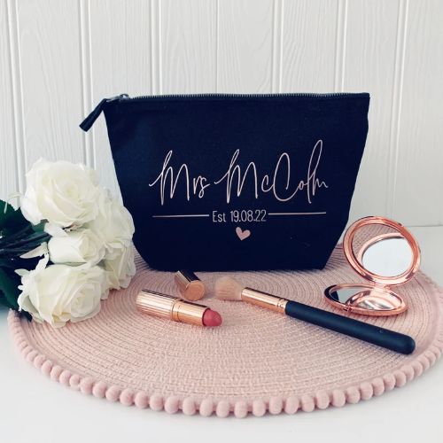 Bridal personalised makeup bag