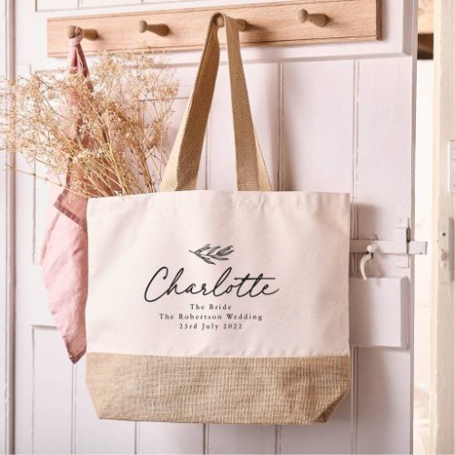 Personalised wedding tote bag