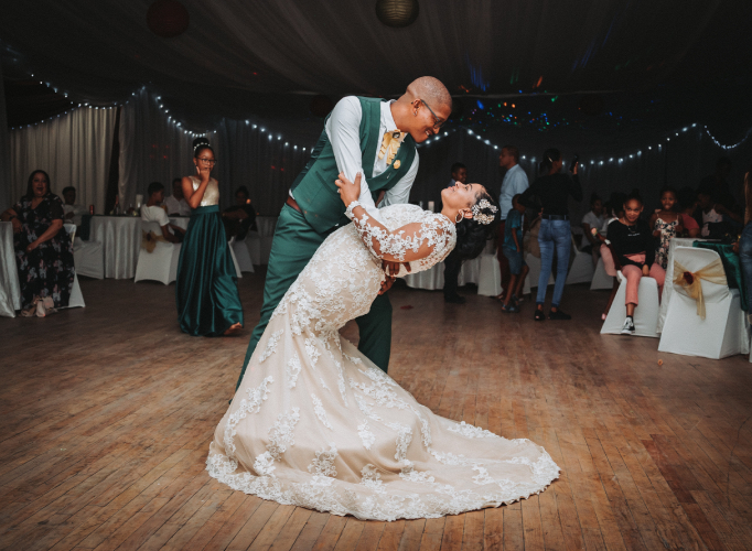 Bride and groom first dance