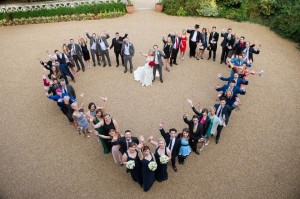 Wedding photography aerial shot