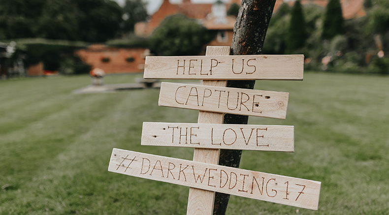 hashtag wedding signs
