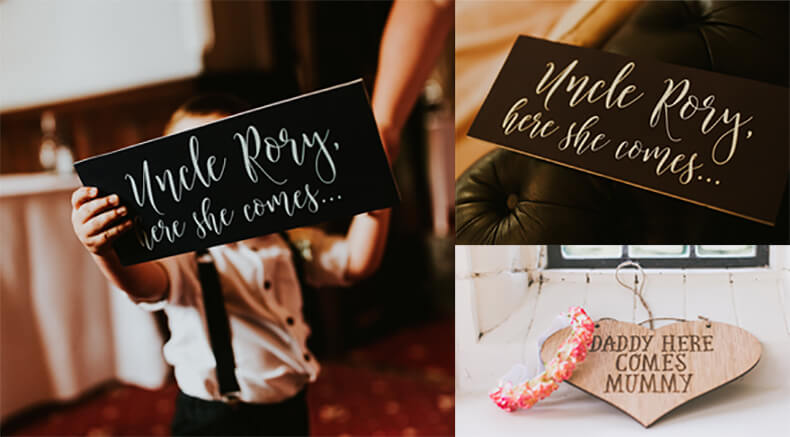 Kids wedding signs