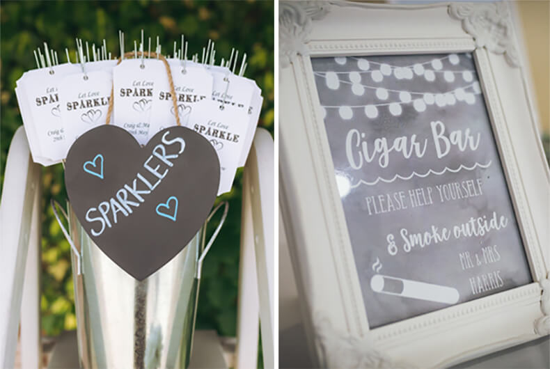 Guest treat signs for weddings