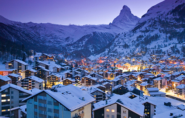 Top honeymoon ski destinations zermatt switzerland twilight 590.jpg 2