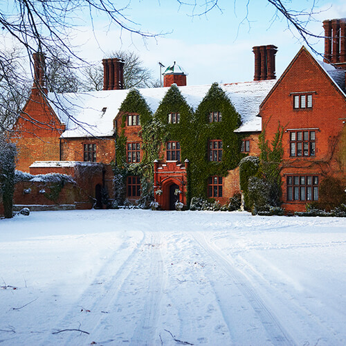 Woodhall Manor Winter scene