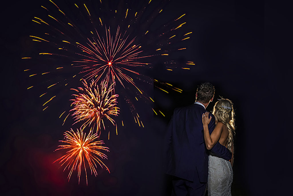 How to Enjoy a New Year Wedding In Suffolk Fireworks wedding 3