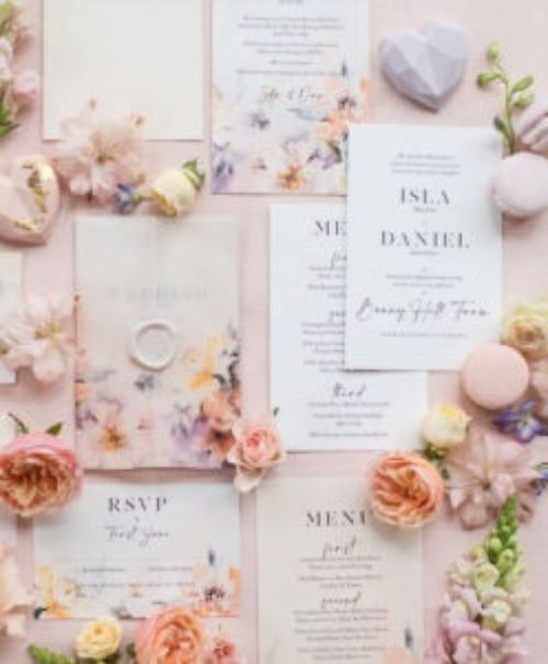 floral wedding stationary