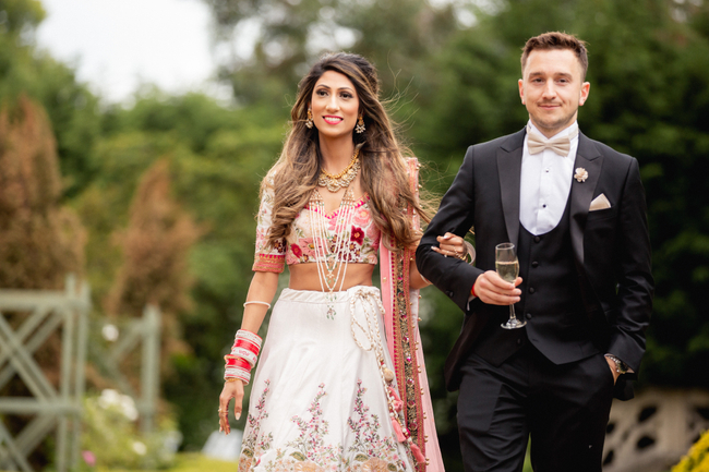 Asian bride with groom