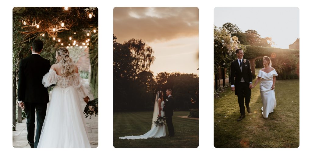 twilight wedding at Woodhall manor